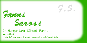 fanni sarosi business card
