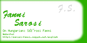 fanni sarosi business card